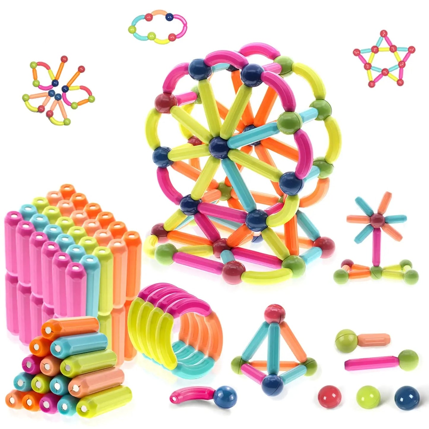 Gioco Educativo Bambini | Bastoni Magnetici 64PZ